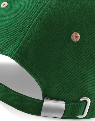 Beechfield B57 LP Heavy Brushed Cotton Cap - Forest Green/ Taupe