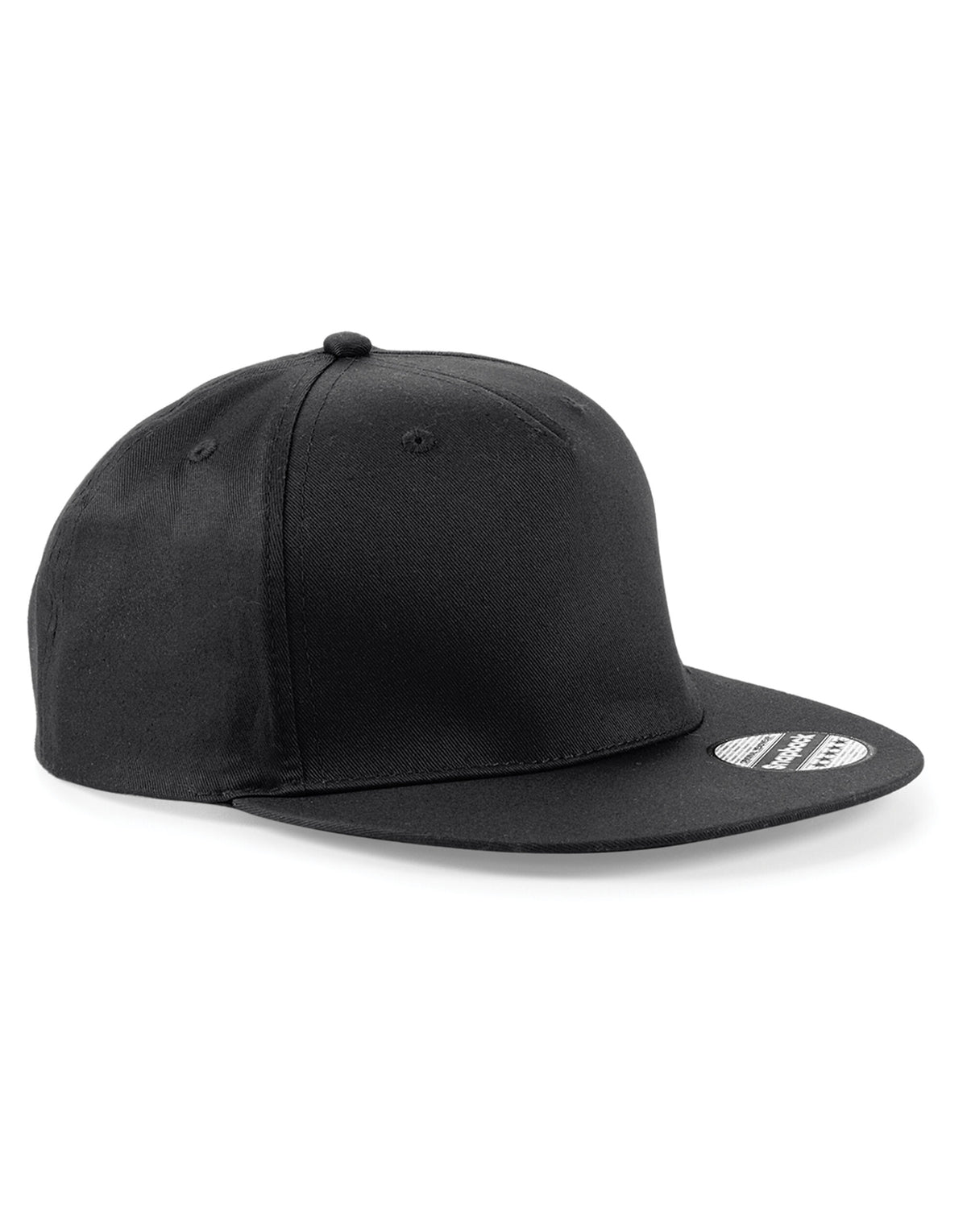 Beechfield B610 5 panel Snapback Rapper Cap - Black