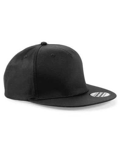 Beechfield B610 5 panel Snapback Rapper Cap - Black