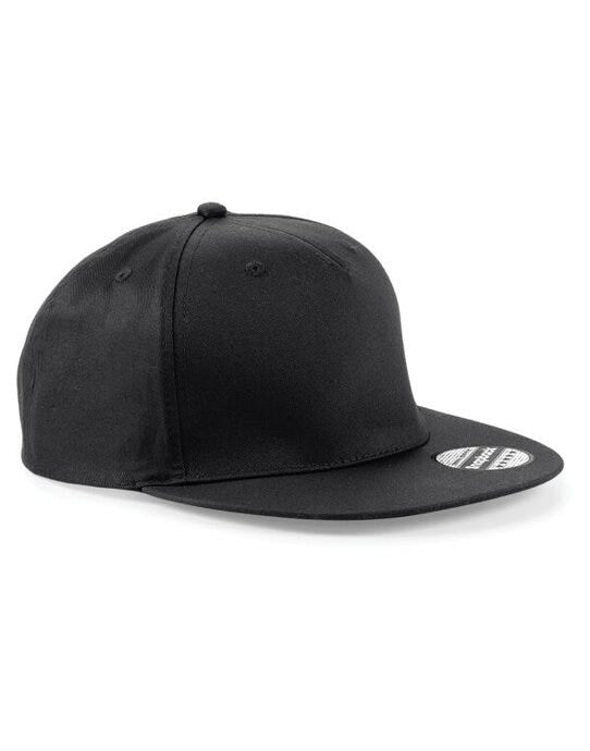 Beechfield B610 5 panel Snapback Rapper Cap - Black