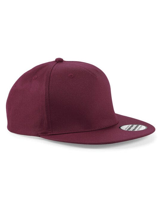 Beechfield B610 5 panel Snapback Rapper Cap - Burgundy