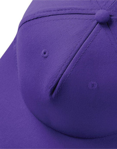 Beechfield B610 5 panel Snapback Rapper Cap - Purple