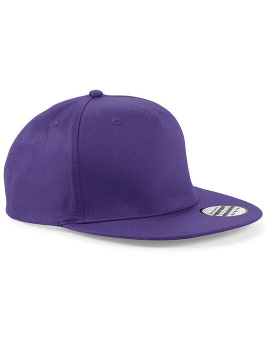 Beechfield B610 5 panel Snapback Rapper Cap - Purple