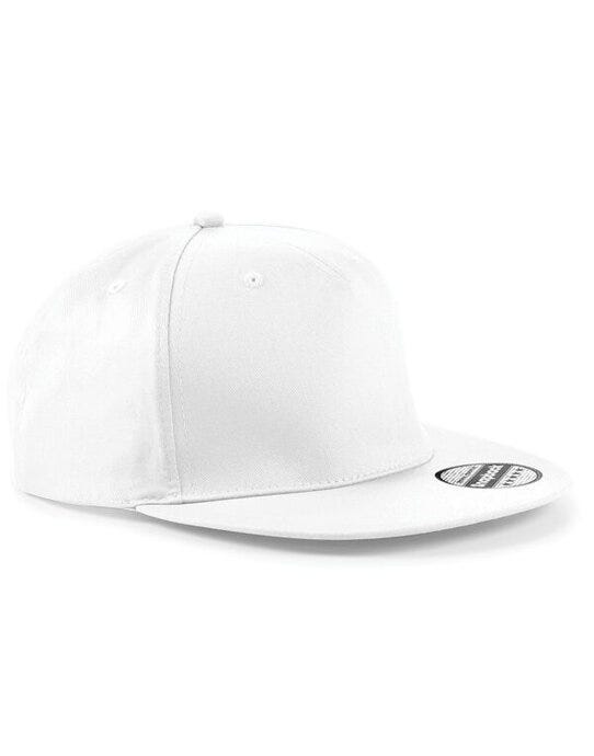 Beechfield B610 5 panel Snapback Rapper Cap - White