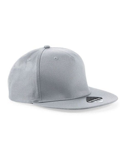 Beechfield B610 5 panel Snapback Rapper Cap - Light Grey