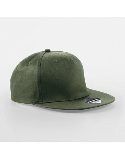 Beechfield B610 5 panel Snapback Rapper Cap - Olive Green
