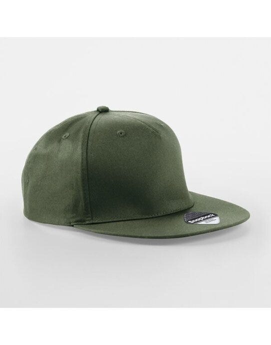 Beechfield B610 5 panel Snapback Rapper Cap - Olive Green