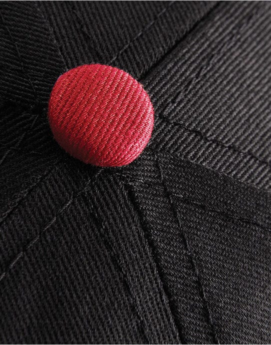 Beechfield B610C 5 Panel Contrast Snapback - Black/Classic Red