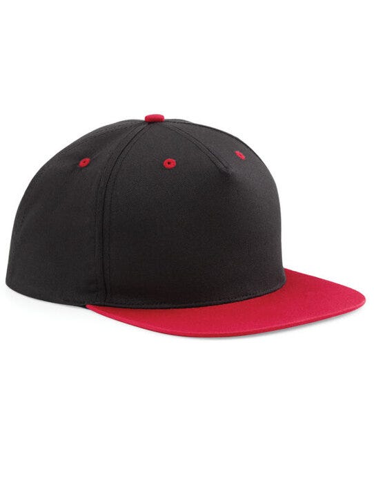 Beechfield B610C 5 Panel Contrast Snapback - Black/Classic Red