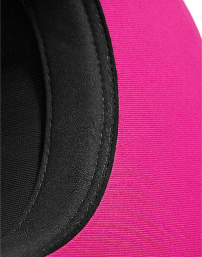 Beechfield B610C 5 Panel Contrast Snapback - Black/Fuchia