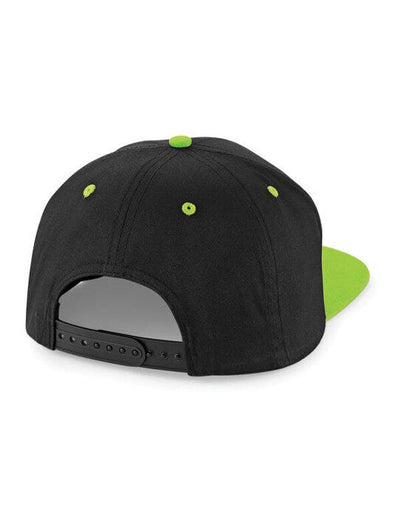Beechfield B610C 5 Panel Contrast Snapback - Black/Lime Green