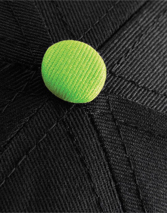 Beechfield B610C 5 Panel Contrast Snapback - Black/Lime Green