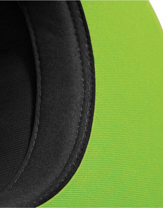 Beechfield B610C 5 Panel Contrast Snapback - Black/Lime Green