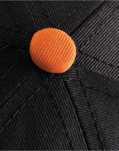Beechfield B610C 5 Panel Contrast Snapback - Black/Orange
