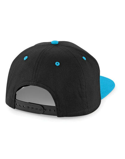 Beechfield B610C 5 Panel Contrast Snapback - Black/ Surf Blue