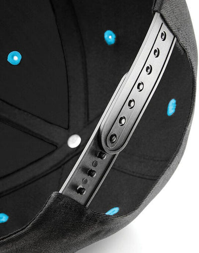 Beechfield B610C 5 Panel Contrast Snapback - Black/ Surf Blue