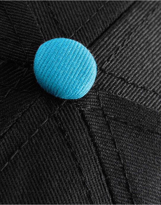 Beechfield B610C 5 Panel Contrast Snapback - Black/ Surf Blue