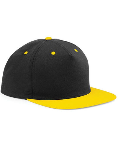 Beechfield B610C 5 Panel Contrast Snapback - Black/Yellow