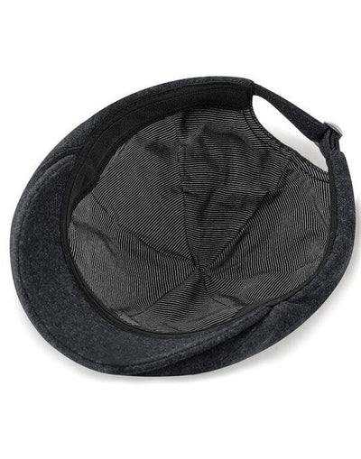 Beechfield B623 Melton Wool Ivy Cap - Charcoal Marl