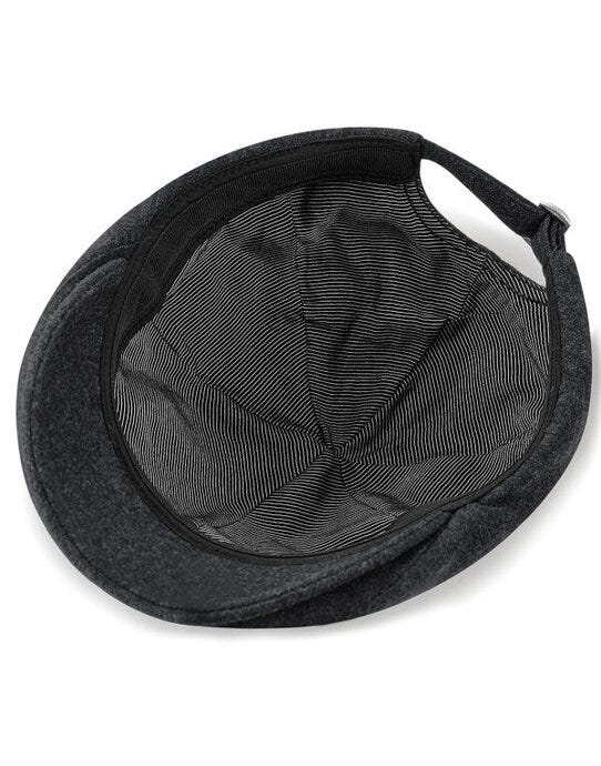 Beechfield B623 Melton Wool Ivy Cap - Charcoal Marl