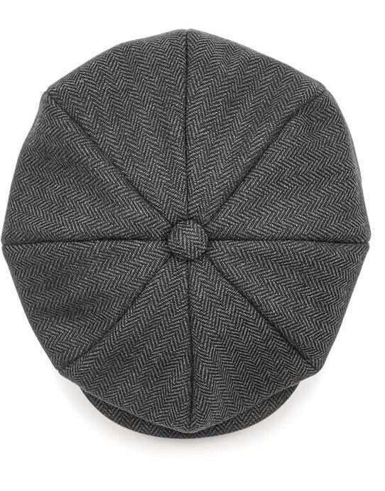 Beechfield B628 Heritage Baker Boy Cap - Charcoal Herringbone