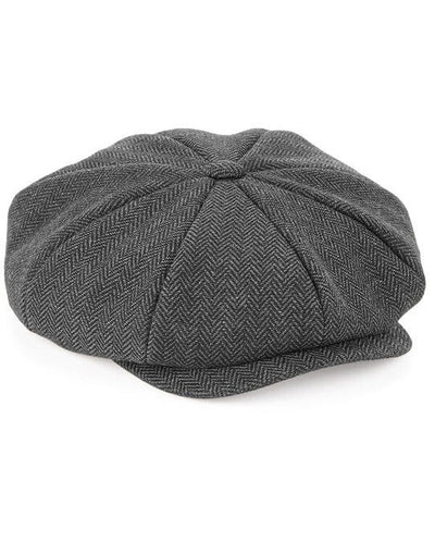 Beechfield B628 Heritage Baker Boy Cap - Charcoal Herringbone