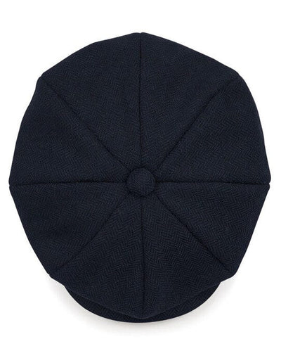 Beechfield B628 Heritage Baker Boy Cap - Navy Herringbone
