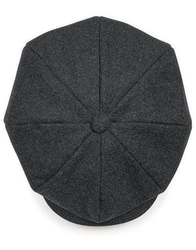 Beechfield B629 Melton Wool Baker Boy Cap - Charcoal Marl