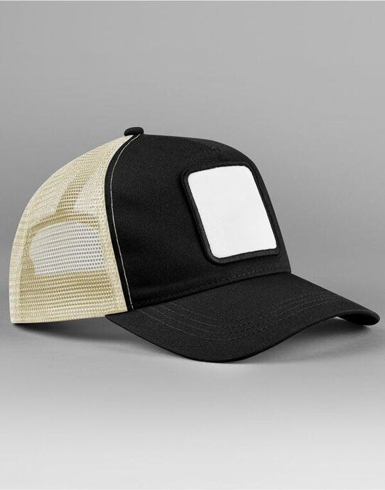 Beechfield B636 Appliqué Patch 5 Panel Truck - Black/Stone