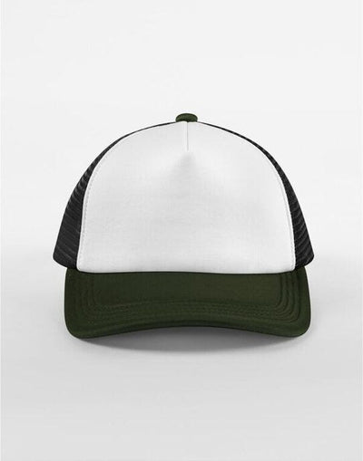 Beechfield B639 Retro 5 Panel Trucker - Black/Dark Olive