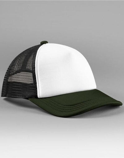 Beechfield B639 Retro 5 Panel Trucker - Black/Dark Olive