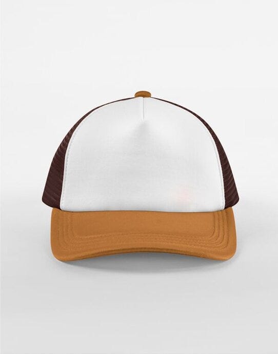 Beechfield B639 Retro 5 Panel Trucker - Chocolate/Dark Amber