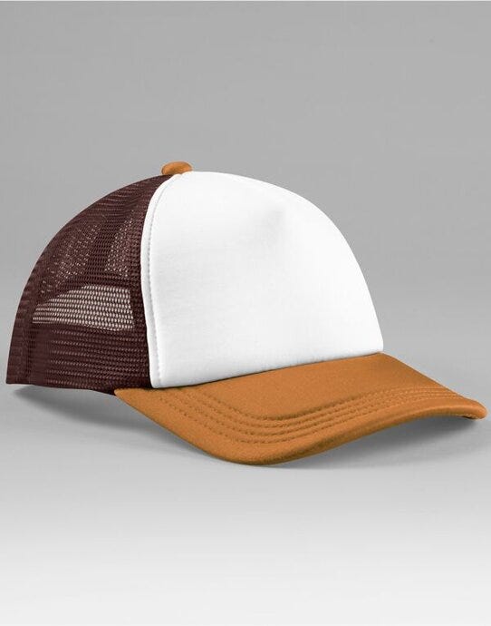 Beechfield B639 Retro 5 Panel Trucker - Chocolate/Dark Amber