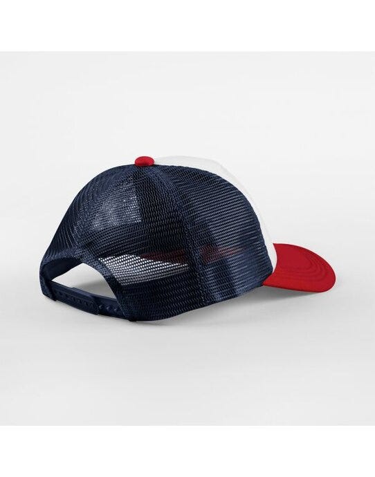 Beechfield B639 Retro 5 Panel Trucker - Navy/Red