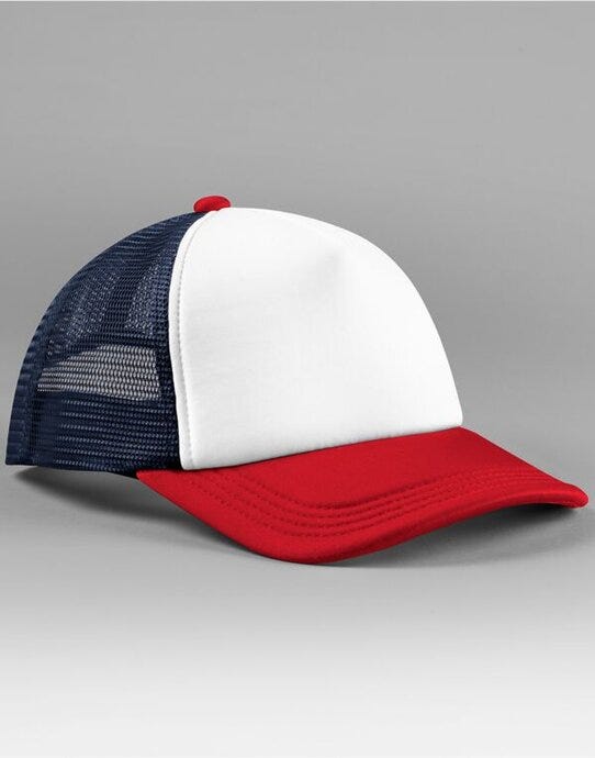 Beechfield B639 Retro 5 Panel Trucker - Navy/Red
