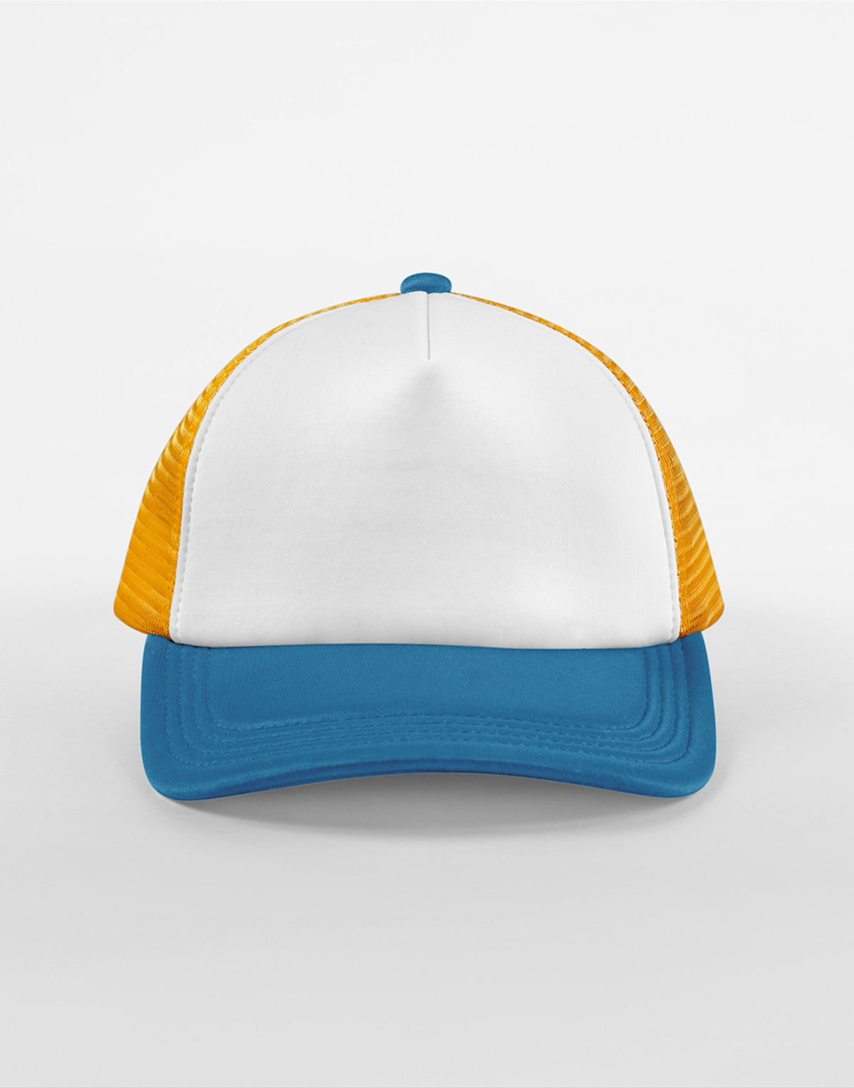 Beechfield B639 Retro 5 Panel Trucker - Sunflower/Heritage Blue