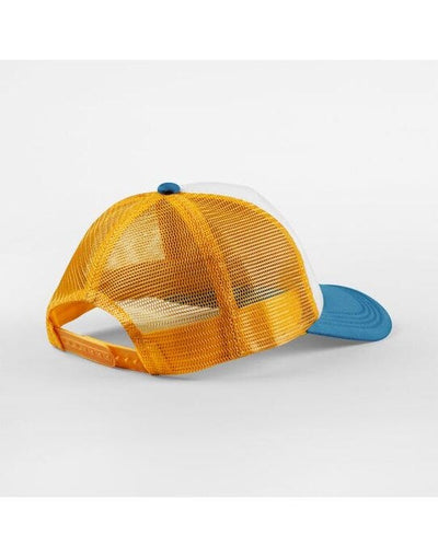 Beechfield B639 Retro 5 Panel Trucker - Sunflower/Heritage Blue