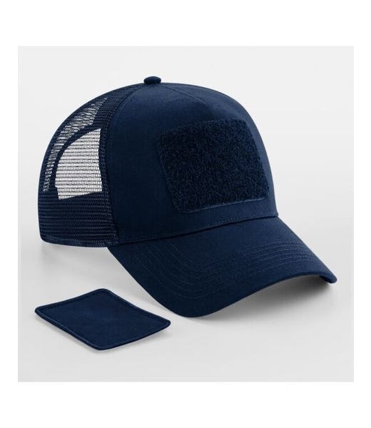 Beechfield B641 French Navy plain Patch Snapback Trucker Cap