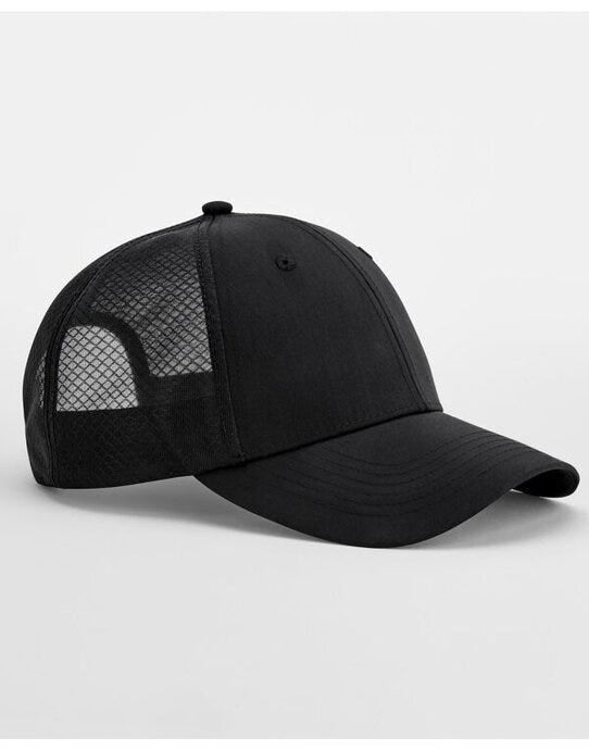 Beechfield B644R Technical Mesh Trucker - Black/Black