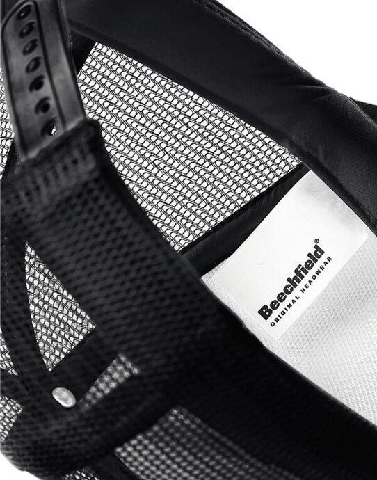 Beechfield B645 Vintage Snapback Trucker - Black/Black