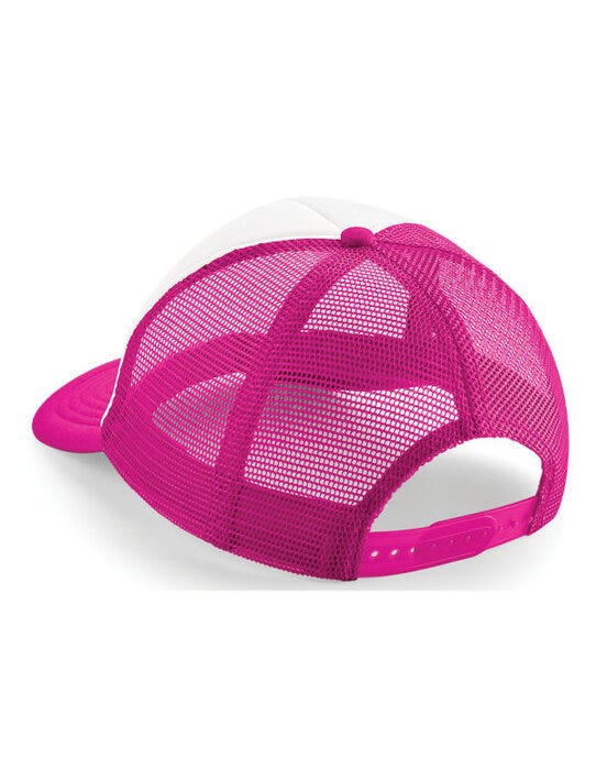 Beechfield B645 Vintage Snapback Trucker - Fuchsia/White