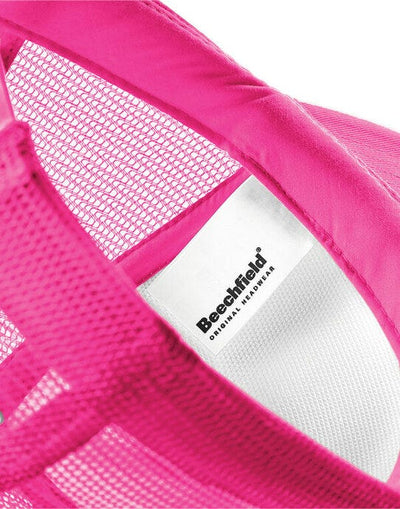 Beechfield B645 Vintage Snapback Trucker - Fuchsia/White