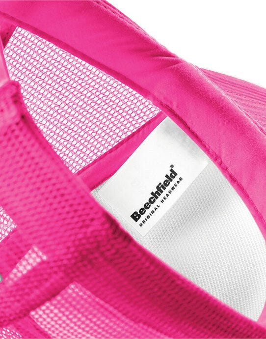 Beechfield B645 Vintage Snapback Trucker - Fuchsia/White