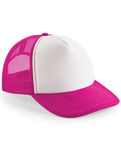 Beechfield B645 Vintage Snapback Trucker - Fuchsia/White