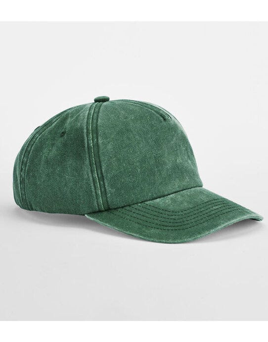 Beechfield B657 Relaxed 5 Panel Vintage Cap - Vintage Bottle Green