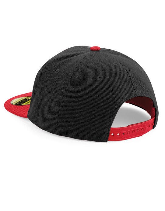 Beechfield B660 Original Flat Peak Snapback - Black/Classic Red