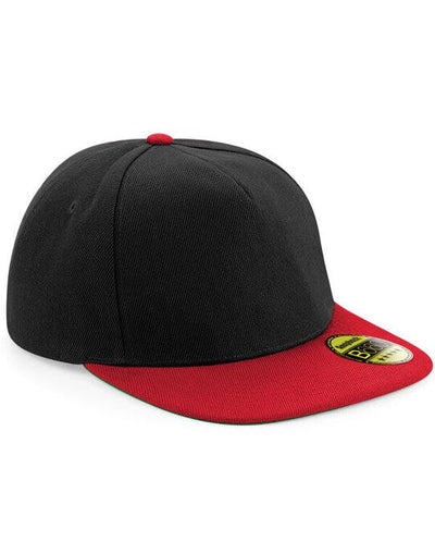 Beechfield B660 Original Flat Peak Snapback - Black/Classic Red