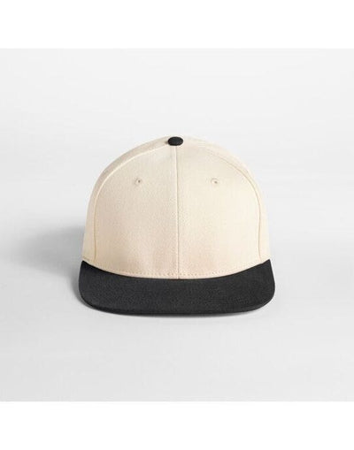 Beechfield B662 Contrast Flat Pk 6 Panel Cap - Natural/Black