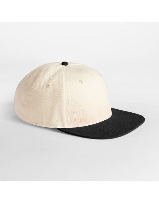Beechfield B662 Contrast Flat Pk 6 Panel Cap - Natural/Black