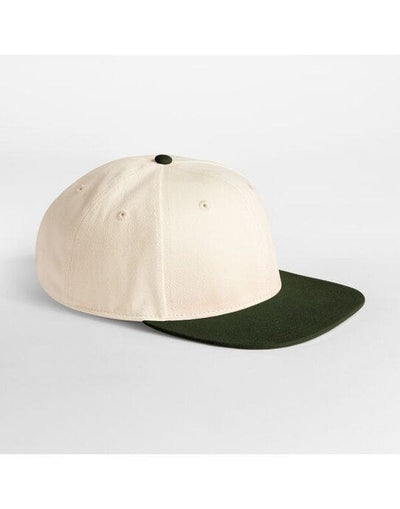 Beechfield B662 Contrast Flat Pk 6 Panel Cap - Natural/Dark Olive